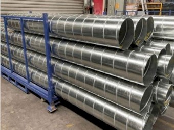 Spiral Ducting Galvanised (New) 350mm Diam x 3m Lengths (Qty 12) CHEAP
