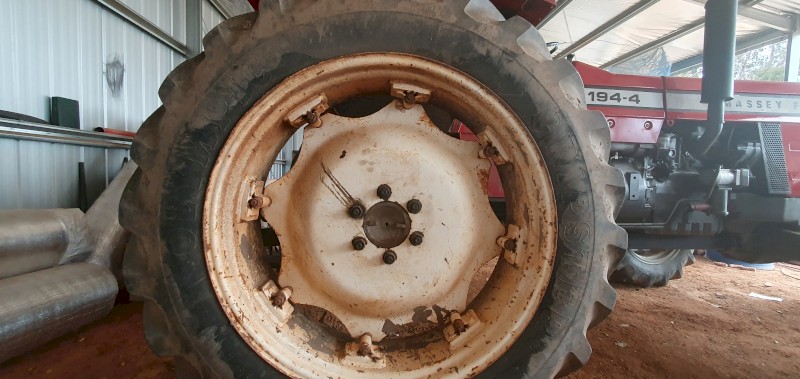  13.6x38 Goodyear Gripster Tyres (2) & 2 rims