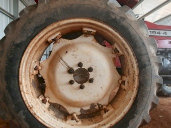  13.6x38 Goodyear Gripster Tyres (2) & 2 rims