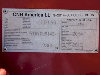 2014 New Holland H7550 Discbine Mower Conditioner