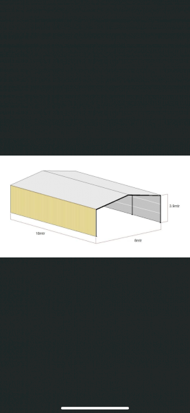 RHS Frame 18x8x3.9 Colorbond Shed 4 Walls pick which side you want left off 
