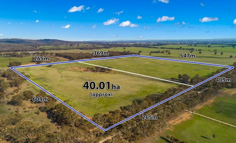 Shelbourne (near Bendigo, Maldon and Castlemaine) 40.01 hectares (approx. 100 acres available for agistment)