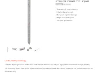 10 x Whites Rural Strainer Post 2.1m
