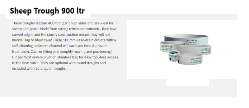 900ltr Agcrete concrete sheep trough