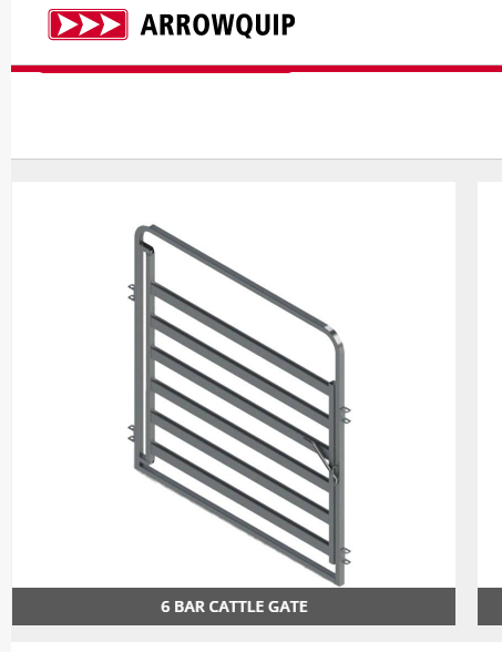 Arrowquip 6 bar cattleyard gate in frame 