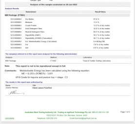 Clover/Rye Grass Pasture Hay 8x4x3 Bales (21/22)