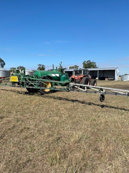 1990 Massey Ferguson 3545 Tractor and 2005 Goldacres Advance Boom Spray with Case Auto Steer