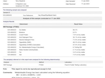 Hay Wheat ryegrass vetch