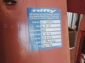 Nifty 120 Trailer Mounted Work Platform