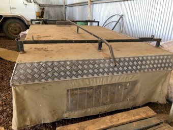 Camping Canopy for F250 tray with boat rack