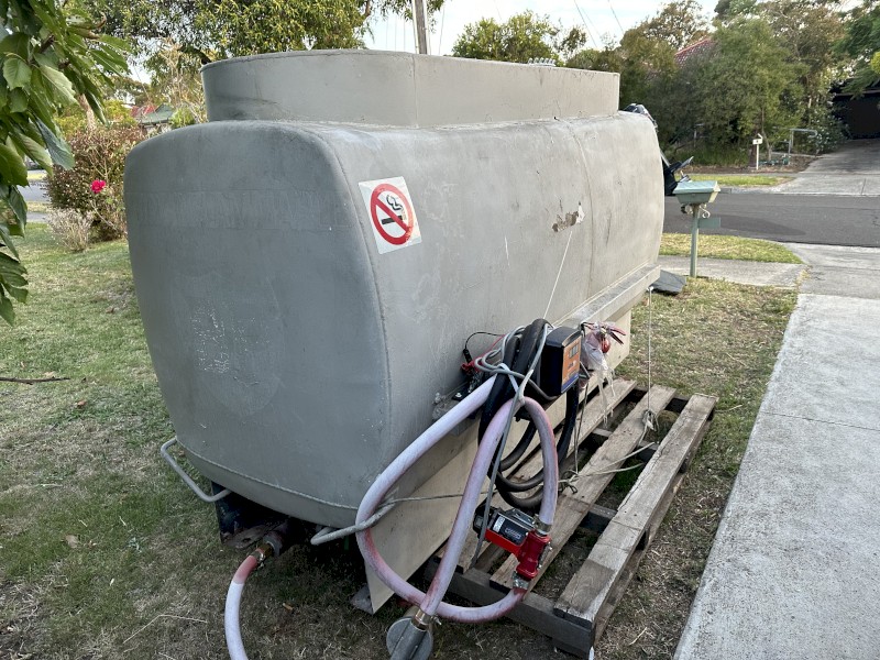 Diesel tank with 24v pump