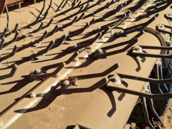 Case IH 1015 Canola Front with Trailer