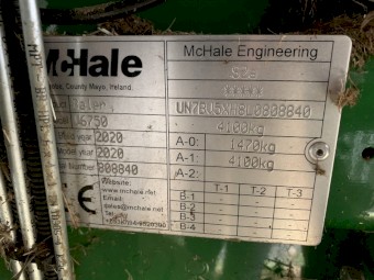 Under Auction - (A233) 2020 McHale V6750 Round Baler 