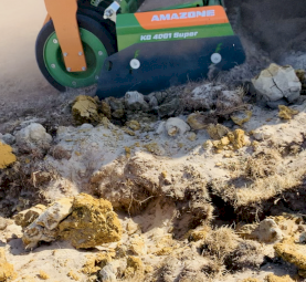 2020 Amazon KG 4001 Power Cultivator with Amazone 500H Green Drill.