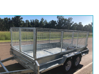 Box trailer with cage and stock crate tandem axle 3200 GVM 12*6
