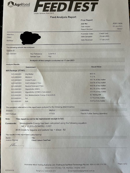 30mt Lucerne Hay 8x4x3 Bales