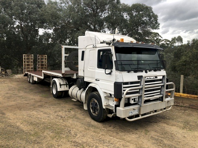 Scania P113m 360 Single Drive and Dropdeck Trailer