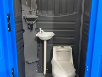 Builder Shower & Toilet Combo Portable Construction Site Shower Toilet Easy Relocate