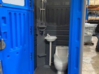 Builder Shower & Toilet Combo Portable Construction Site Shower Toilet Easy Relocate