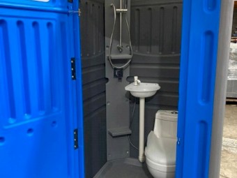 Builder Shower & Toilet Combo Portable Construction Site Shower Toilet Easy Relocate
