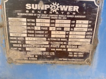 Sunpower Generator 250kva 