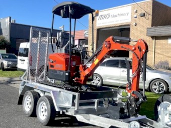 2023 MXG XE18SE(1750KG) Excavator + Attachments package plus plant trailer with 4 wheel electrical brakes (Hot Sale Bundle)