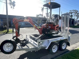 2023 MXG XE18SE(1750KG) Excavator + Attachments package plus plant trailer with 4 wheel electrical brakes (Hot Sale Bundle)