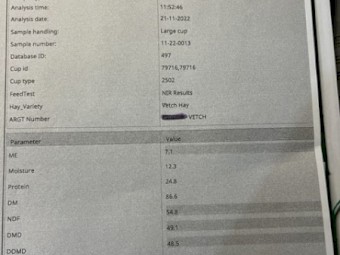 73mt Vetch Hay 580kg 8x4x3 Bales (New Seasons 22/23)