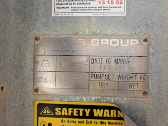 Sykes HH125 High Head Transfer Pump (Wet-end needs work done)