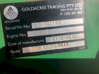 2015 Goldacres 6536 Trailing Boom Spray