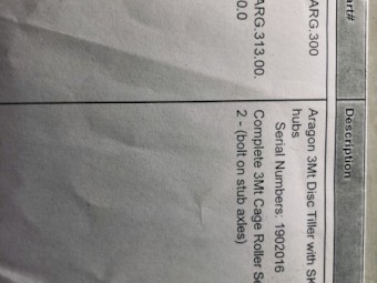 Aragon 3Mt Disc Tiller with SKF hubs Complete 3Mt Cage Roller series 2