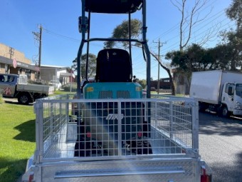 MXG XE13SE+ATTACHMENT PACKAGE+CAGE TRAILER WITH FREE RAMPS AND SPARE TYRE