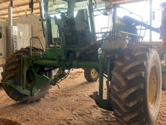 2012 John Deere D450 Swather & John Deere 640D Draper Front and Trailer