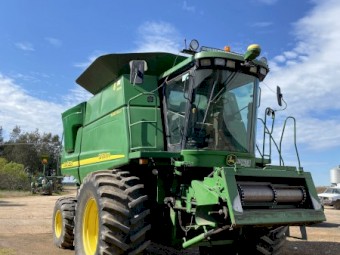 2005 John Deere 9760 STS Header, 936D front and Pick Up Front