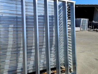 Brand New Cattle Yard Panels - 6 Bar - 1800H x 2100W - welded lugs and pins included Rack of 85 panels 40x40x2mm