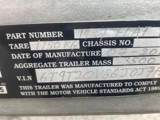 2018, 6m X 2.1m trail for sale.