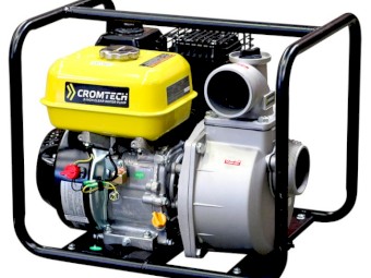 Cromtech by Crommelins 6HP Petrol Engine 3 Inch with 2 Inch Tails Clear Water Transfer Pump