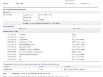 Organic native grass hay.