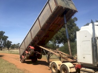 34 foot convertible with fixed sides.