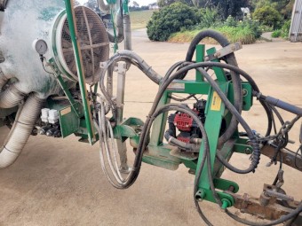 Goldacres Director 3000 litre multi-row air assisted fungicide spray unit.