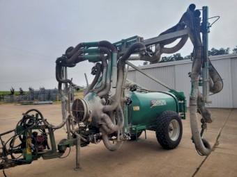 Goldacres Director 3000 litre multi-row air assisted fungicide spray unit.