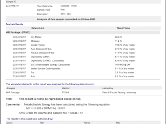 Vetch Hay 550kg 8x4x3 Bales