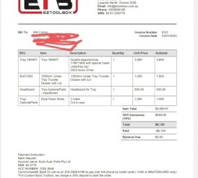 Aluminium dual cab ute tray