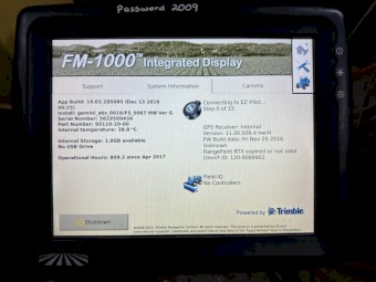 Trimble FM1000 guidance screen and 12-section switchbox