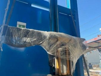 Automatic Pallet Wrapper Incl. Roller Conveyor Safety Barrier