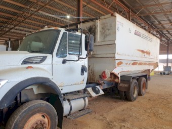Roto Mix 920-18 Feed Mixer mounted on International Truck Right Hand Delivery