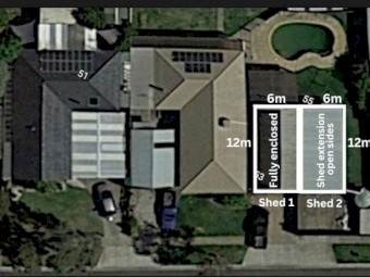 Shed with two separate sections for sale