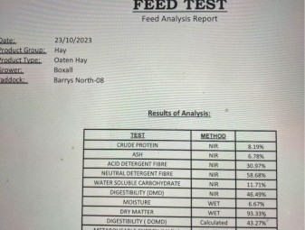 400mt Oaten Hay 580kg 8x4x3 Bales