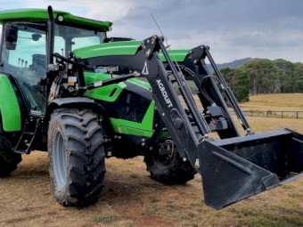 Deutz Fahr 5125G Tractor, 2020, with FEL, bucket, hay forks and instructor seat