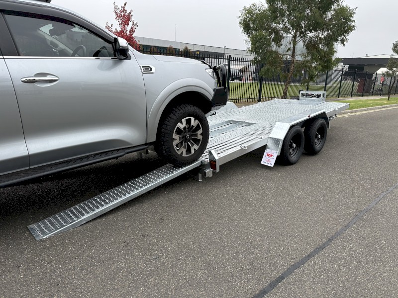 16.4×6.6ft Tandem Car Trailer Galvanised Punched Floor ATM 3500kg